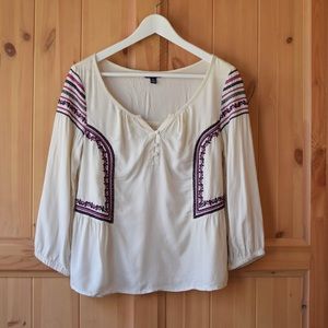 American Eagle boho embroider shirt